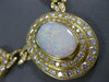 ESTATE EXTRA LARGE 73.9CT DIAMOND & AAA OPAL 18KT YELLOW GOLD OVAL HALO NECKLACE