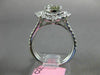 ESTATE LARGE 2.06CT WHITE & GREY TRILLION DIAMOND 18K WHITE GOLD ENGAGEMENT RING