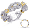 .48CT DIAMOND 14KT 2 TONE GOLD ROUND & MARQUISE OPEN FILIGREE ANNIVERSARY RING