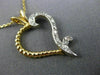 ESTATE .17CT DIAMOND 14K TWO TONE GOLD CLASSIC FILIGREE OPEN HEART PENDANT 21495
