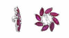ESTATE 4.90CT AAA RUBY 14K WHITE GOLD MARQUISE MULTI LEAF FLORAL EARRING JACKETS