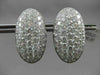 ESTATE LARGE 7.07CTW DIAMOND 18KT WHITE GOLD OVAL FILIGREE PAVE CLIP ON EARRINGS
