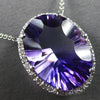LARGE 7.99CT DIAMOND & AAA AMETHSYT 14KT WHITE GOLD OVAL & ROUND LOVE NECKLACE