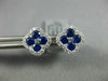 ESTATE 1.05CT DIAMOND & AAA SAPPHIRE 18KT WHITE GOLD FLOWER SQUARE STUD EARRINGS