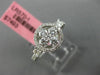 ESTATE .86CT ROUND & PRINCESS DIAMOND 18K WHITE GOLD 3D 5 STONE HALO FLOWER RING