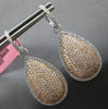 LARGE 2.54CT WIHTE & PINK DIAMOND 18KT WHITE & ROSE GOLD TEAR DROP HALO EARRINGS