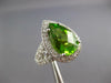 EXTRA LARGE 7.34CT DIAMOND & PERIDOT 18KT WHITE GOLD PEAR SHAPE ENGAGEMENT RING