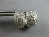 WIDE 1.0CT DIAMOND 14KT WHITE GOLD 3D CLASSIC MULTI ROW HUGGIE HANGING EARRINGS