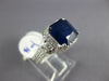 ESTATE LARGE 4.12CT DIAMOND & AAA SAPPHIRE 14KT WHITE GOLD HALO ENGAGEMENT RING