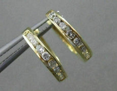 ESTATE .25CT DIAMOND 14KT YELLOW GOLD CHANNEL HUGGIE EARRINGS BEAUTIFUL!! #9978