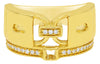 ESTATE .14CT DIAMOND 14KT YELLOW GOLD 3D FLORAL LOVE KNOT BOW SHAPE FUN RING