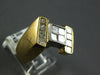 ESTATE LARGE 1.48CT DIAMOND 14KT 2 TONE GOLD PRINCESS SQUARE INVISIBLE MENS RING