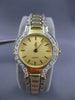 LARGE 2.5CT DIAMOND 14KT 2 TONE GOLD CIRCULAR A QUARTZ SWISS WOMENS WATCH #27368