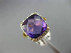 ESTATE LARGE 5.28CT DIAMONDS & AAA AMETHYST 14K YELLOW GOLD HALO SQUARE FUN RING