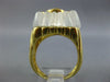ESTATE LARGE 2.60CT DIAMOND AAA YELLOW TOPAZ & QUARTZ 14K YELLOW GOLD BEZEL RING