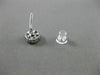 ESTATE .05CT DIAMOND 14KT WHITE GOLD CLUSTER MILGRAIN FLOWER SNOWFLAKE EARRINGS