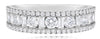 1.23CT DIAMOND 18KT WHITE GOLD ROUND & BAGUETTE 3 ROW WEDDING ANNIVERSARY RING