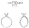 ESTATE .68CT DIAMOND 14KT WHITE GOLD ROUND SEMI ETERNITY 4 PRONG ENGAGEMENT RING