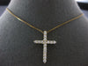 ESTATE LARGE .70CT DIAMOND 14K YELLOW GOLD CLASSIC CROSS FLOATING PENDANT #27658