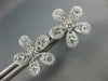 ESTATE LARGE 1.05CT DIAMOND 18KT WHITE GOLD 3D FLOWER CLASSIC STUD EARRINGS