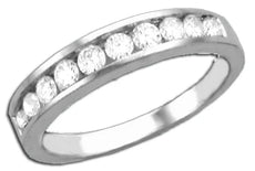 ESTATE .5CT DIAMOND 14KT WHITE GOLD ROUND CHANNEL SEMI ETERNITY ANNIVERSARY RING