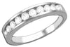 ESTATE .5CT DIAMOND 14KT WHITE GOLD ROUND CHANNEL SEMI ETERNITY ANNIVERSARY RING