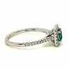 .83CT DIAMOND & AAA EMERALD 18K WHITE GOLD PRINCESS & ROUND HALO ENGAGEMENT RING