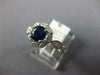 ESTATE 1.07CT DIAMOND & AAA SAPPHIRE 14KT WHITE GOLD FLOWER HALO ENGAGEMENT RING