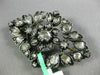ANTIQUE LARGE 2.0CT DIAMOND 14KT YELLOW GOLD & SILVER 3D FLOWER LEAF BROOCH PIN