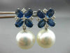 LARGE 2.13CT DIAMOND AAA SAPPHIRE & SOUTH SEA PEARL 18KT WHITE GOLD 3D EARRINGS