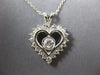 ESTATE .58CT DIAMOND 14KT WHITE GOLD CLASSIC SOLITAIRE HEART LOVE PENDANT 26888