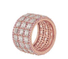 EXTRA LARGE 11.23CT WHITE & PINK DIAMOND 18KT ROSE GOLD ROUND & EMERALD CUT RING