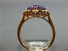 WIDE 2.51CT DIAMOND & AAA AMETHYST 14KT ROSE GOLD CUSHION & ROUND FILIGREE RING