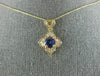 ESTATE 1.50CT DIAMOND & AAA TANZANITE 14KT YELLOW GOLD HEART FLOWER PENDANT #398