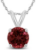 1.52CT AAA GARNET 14KT WHITE GOLD 3D CLASSIC ROUND SOLITAIRE FLOATING PENDANT