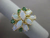 ANTIQUE LARGE 2.60CT AAA OPAL & EMERALD 14KT YELLOW GOLD CLUSTER RING #22660