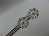 ESTATE LARGE 1.42CT DIAMOND 18KT WHITE GOLD CLUSTER BEZEL FLOWER STUD EARRINGS