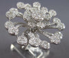 ESTATE EXTRA LARGE 3.29CT DIAMOND 18KT WHITE GOLD 3D MULTI FLOWER COCKTAIL RING