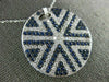 ESTATE LARGE 3.70CT DIAMOND & AAA SAPPHIRE 18K WHITE GOLD 3D ROUND STAR PENDANT