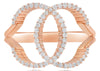 ESTATE LARGE .30CT DIAMOND 18KT ROSE GOLD CRISS CROSS LOVE KNOT V SHAPE FUN RING