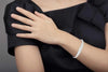 2.89CT DIAMOND 18KT WHITE GOLD 3D ROUND & BAGUETTE SEMI ETERNITY BANGLE BRACELET