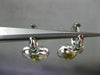 ESTATE 2.30CT DIAMOND & GREEN AMETHYST 14K WHITE GOLD 3D I LOVE U HEART EARRINGS