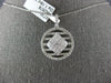 1.18CT DIAMOND 18K WHITE GOLD ROUND & PRINCESS CIRCULAR SQUARE INVISIBLE PENDANT