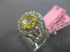 ESTATE 2.27CT MULTI COLOR DIAMOND 18K 2 TONE GOLD 3D OVAL FLOWER ENGAGEMENT RING