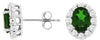 2.5CT DIAMOND & AAA RUSSALITE 14KT WHITE GOLD 3D OVAL & ROUND FLOWER EARRINGS