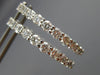 ESTATE 3.16CT DIAMOND 14KT WHITE GOLD DOUBLE SIDED HOOP HUGGIE EARRINGS #19210