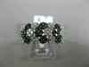 WIDE 1.0CT WHITE & BLACK DIAMOND 14KT WHITE GOLD MULTI ROW MULTI FLOWER FUN RING