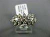 ANTIQUE 1CT DIAMOND 14KT WHITE GOLD 3D FLORAL MULTI ROW WEDDING ANNIVERSARY RING