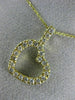 ESTATE .50CT DIAMOND 14KT YELLOW GOLD CLASSIC OPEN HEART FLOATING PENDANT #10769