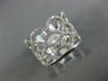 ESTATE WIDE .62CT DIAMOND 18K WHITE GOLD MULTI ROW CROWN 3/4TH ETERNITY FUN RING